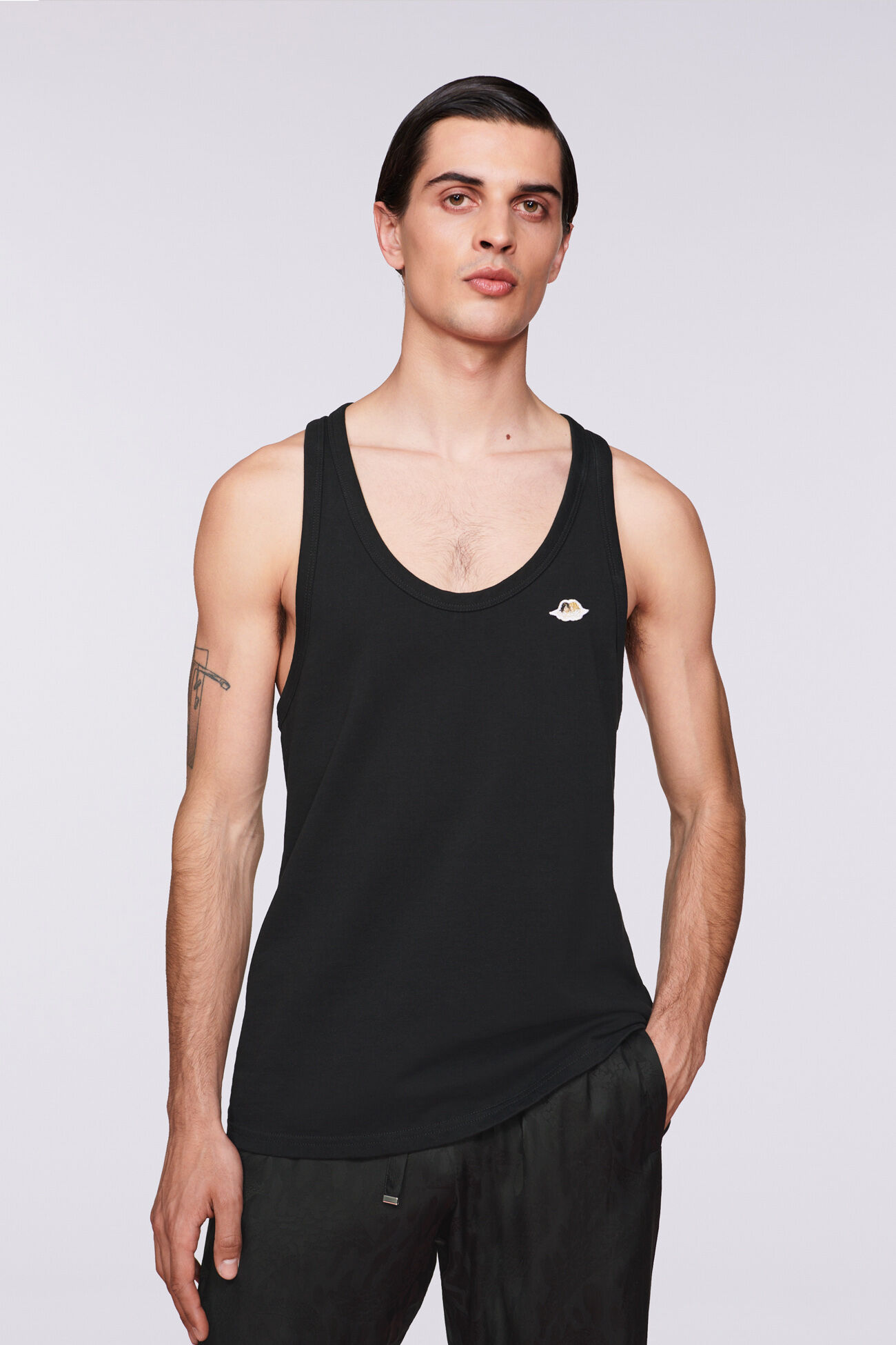Angels Patch Tank Top Black