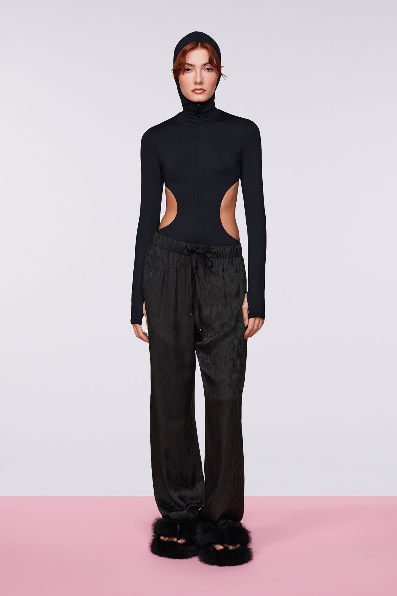 Hooded Bodysuit Black