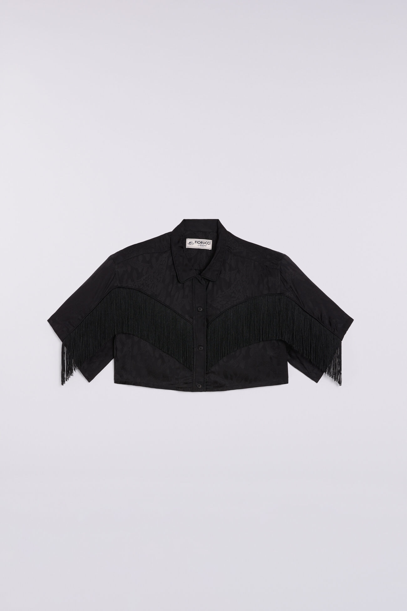 Banimalier Jacquard Fringe Shirt Black