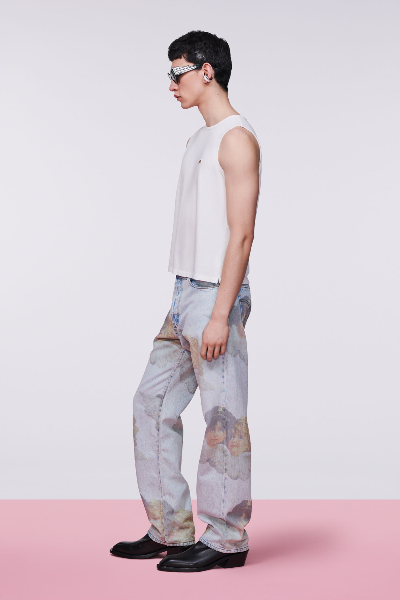 Angels Patch Tank Top White
