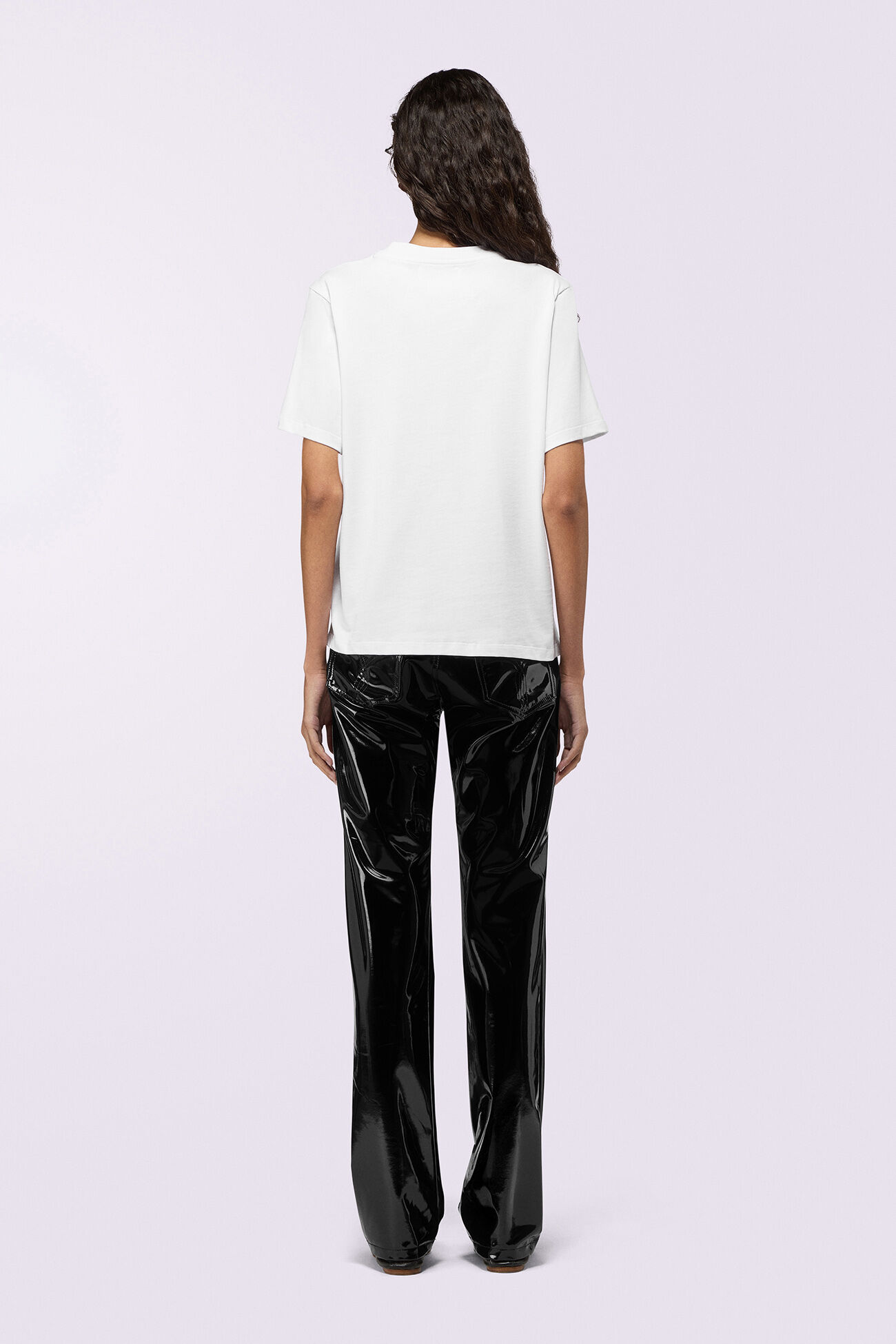 Straight Fit Vinyl Trousers Black