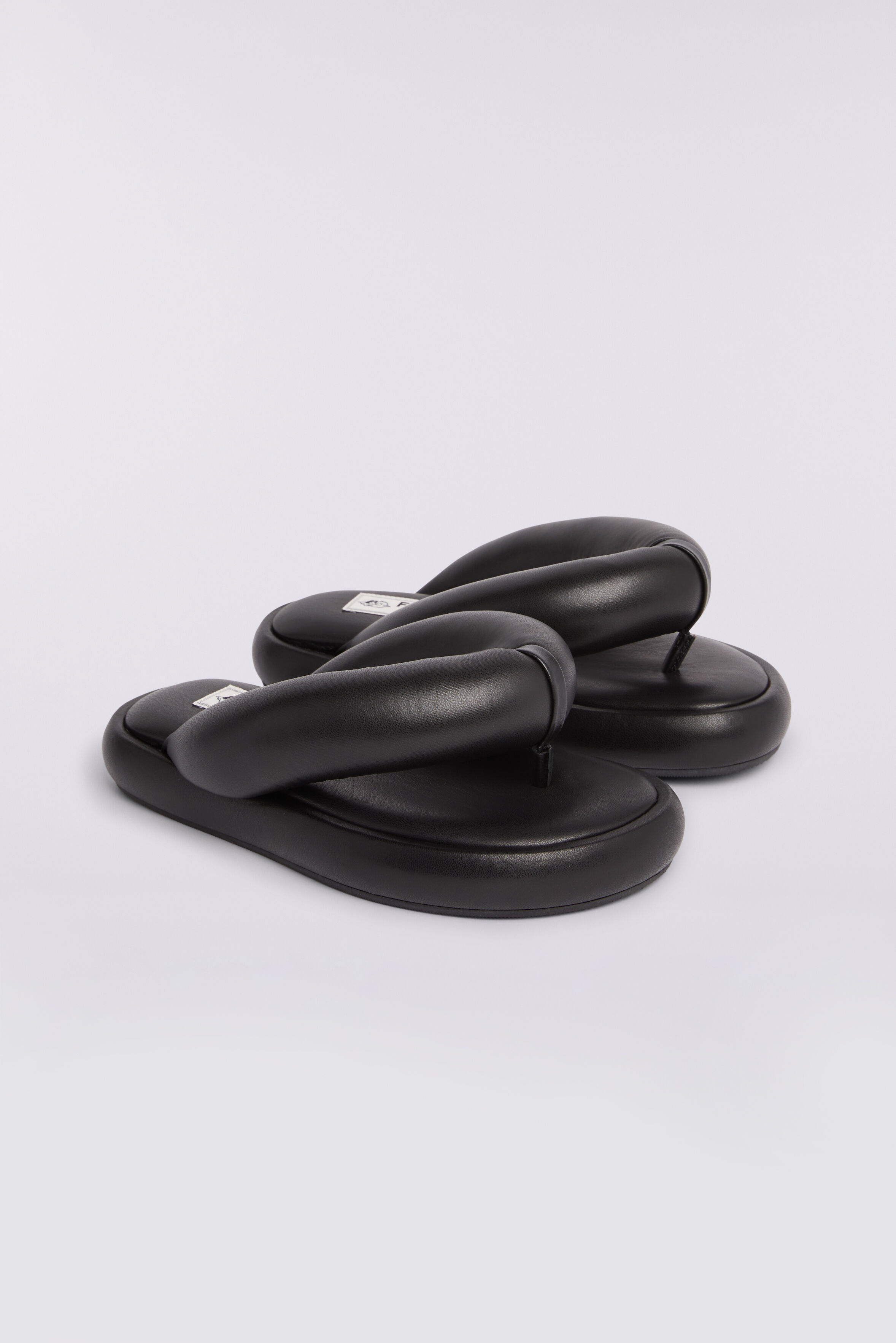 Vegan Leather Fluff Flops Black