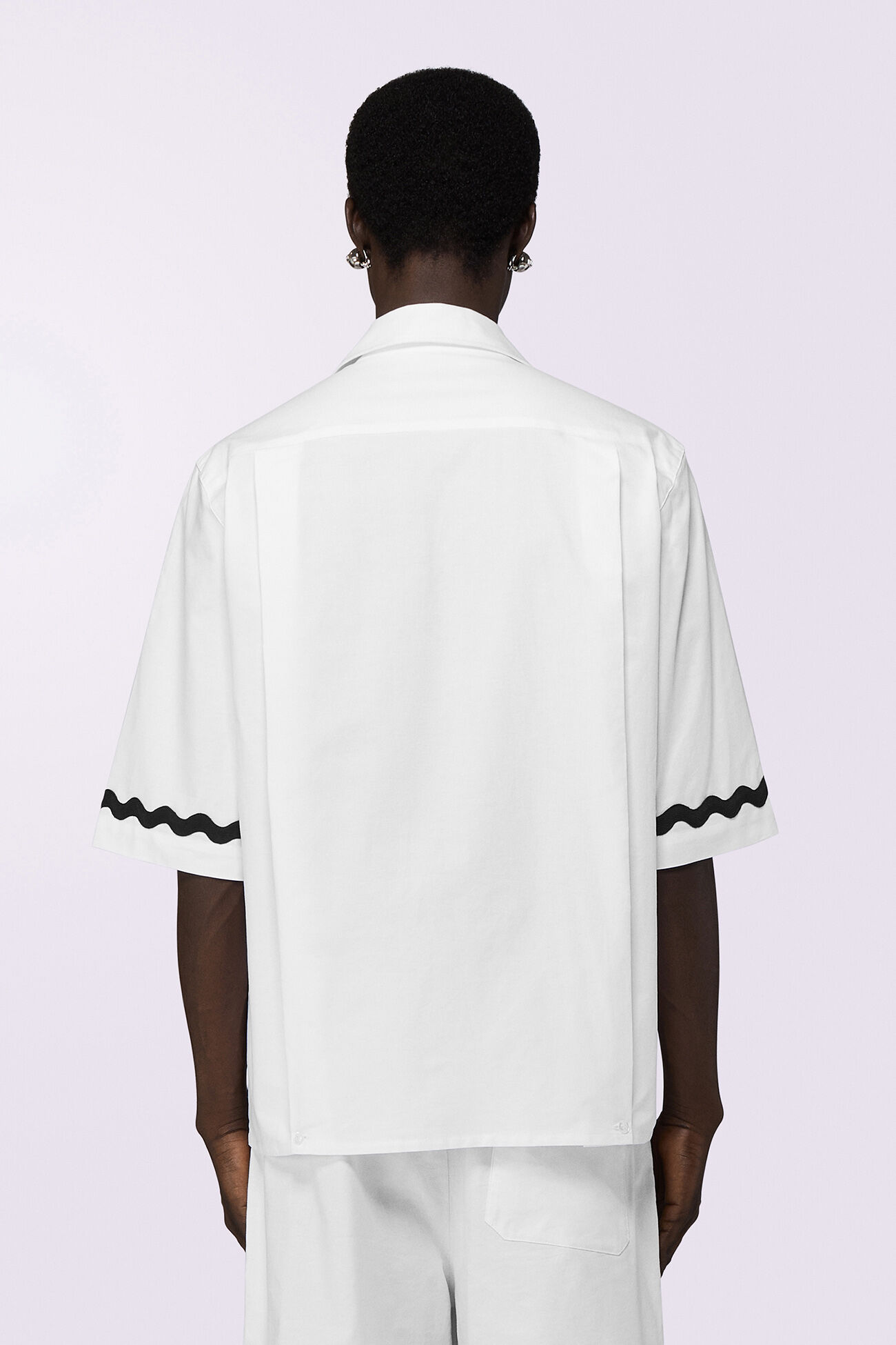 Embroidered Bowling Shirt White