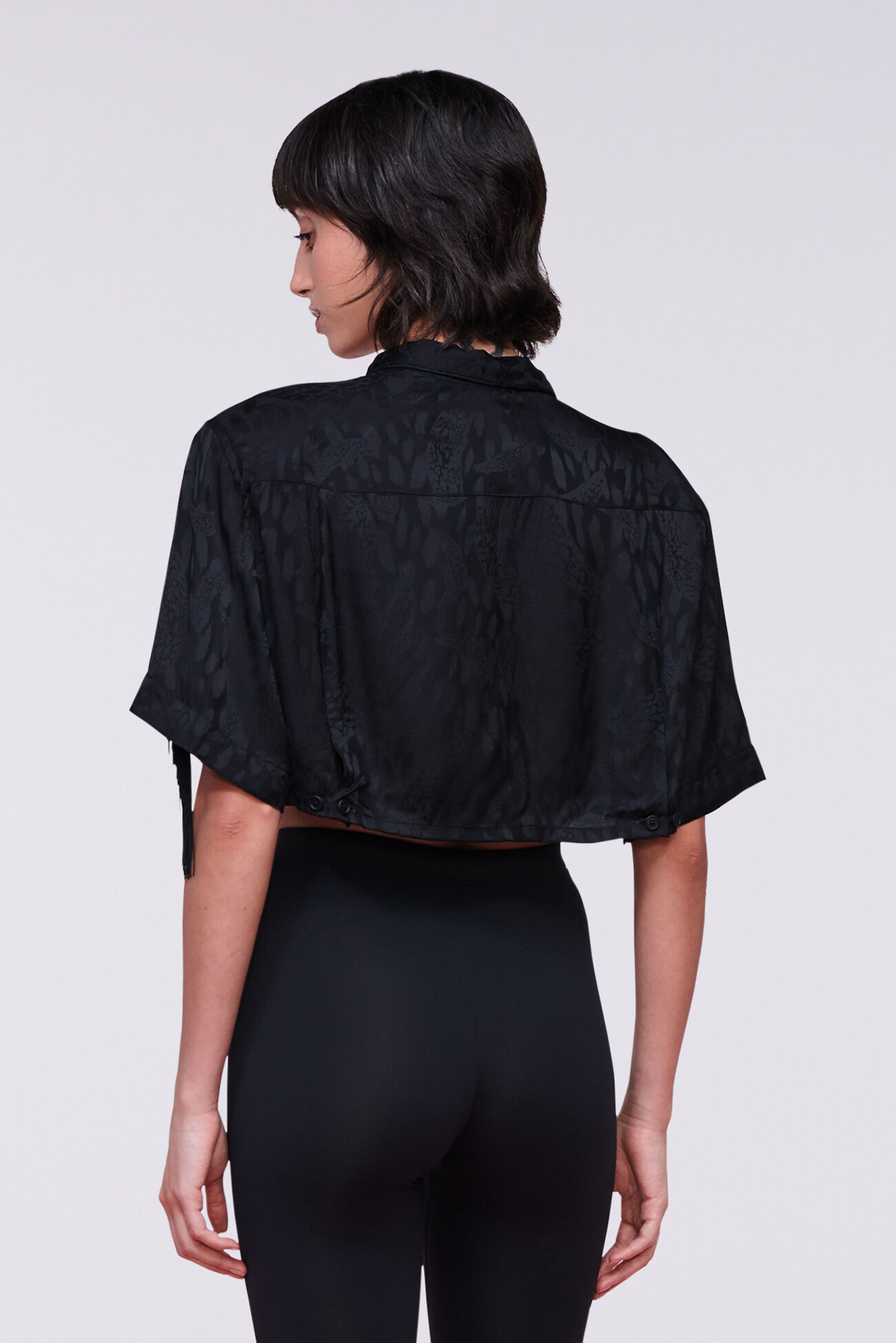 Banimalier Jacquard Fringe Shirt Black