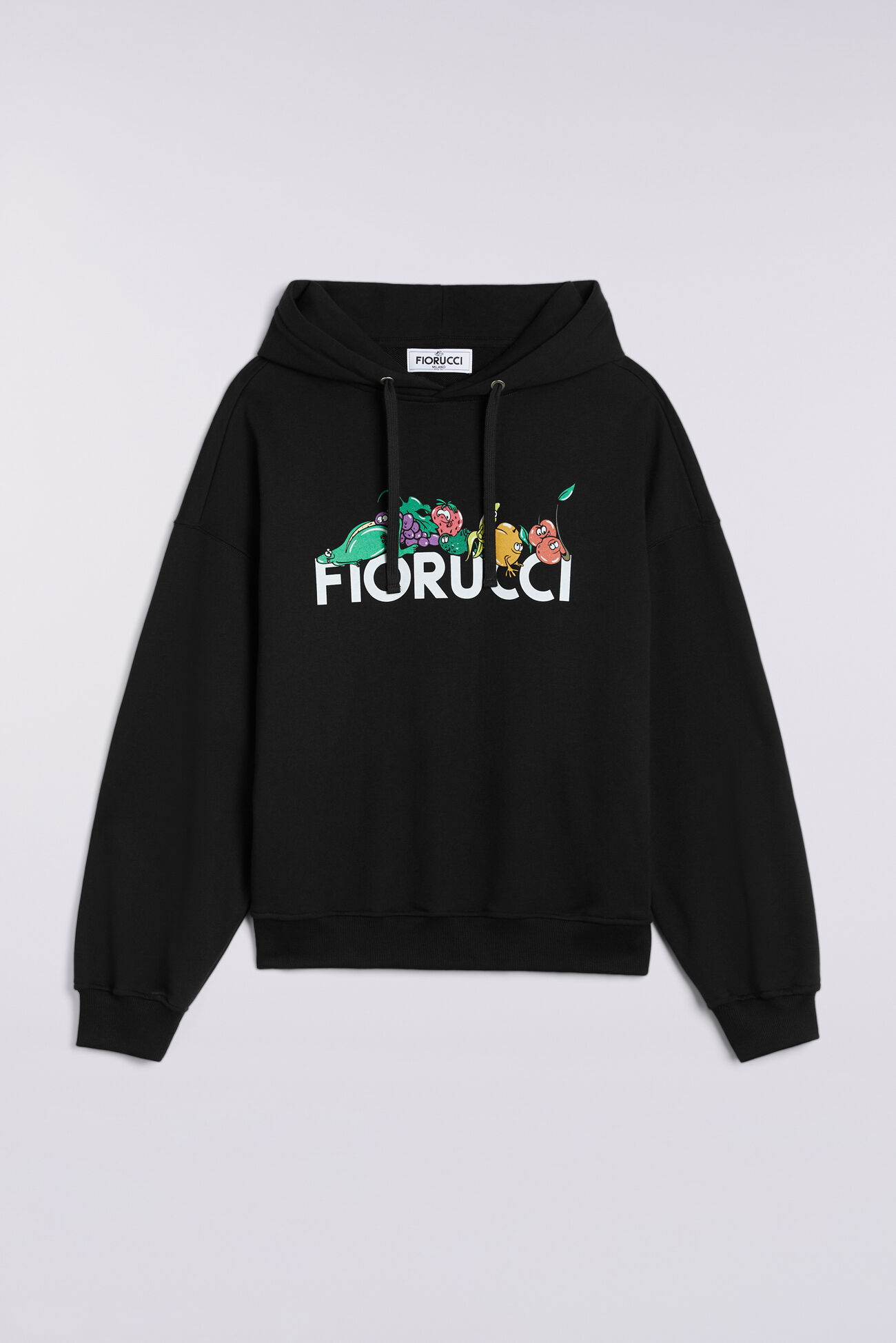 Fiorucci Official Online Store Unisex Fruit Logo Hoodie Black Fiorucci