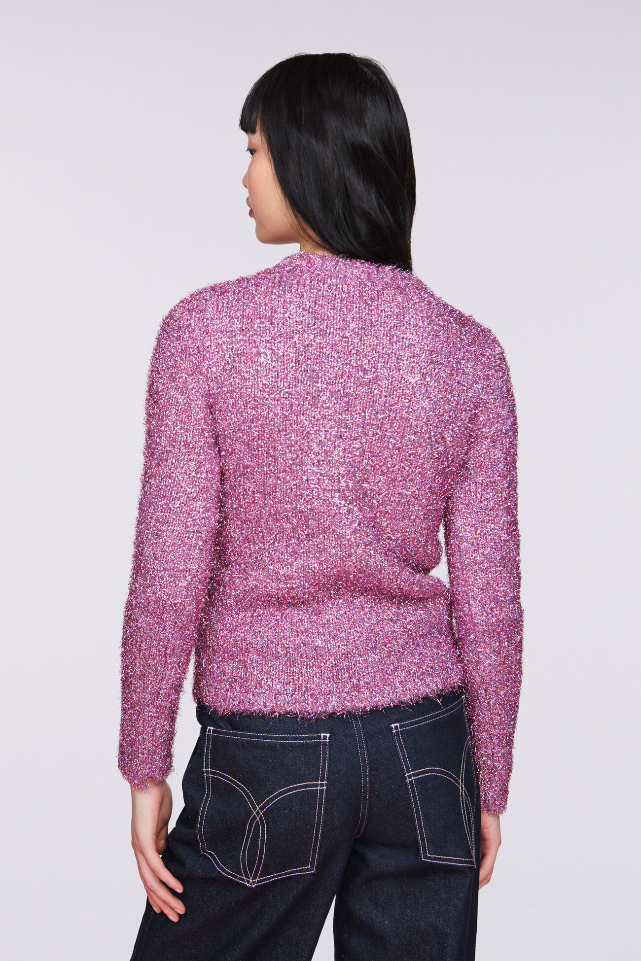 Metallic Knit Jumper Pink