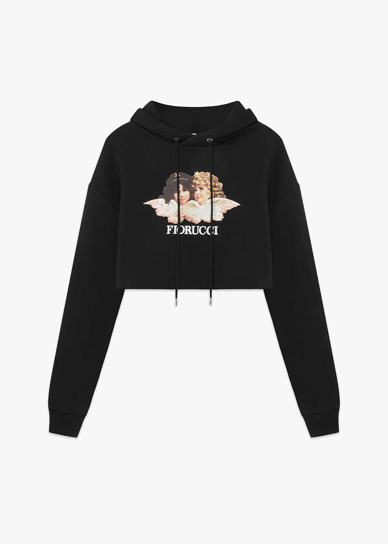 Angels Crop Hoodie Black