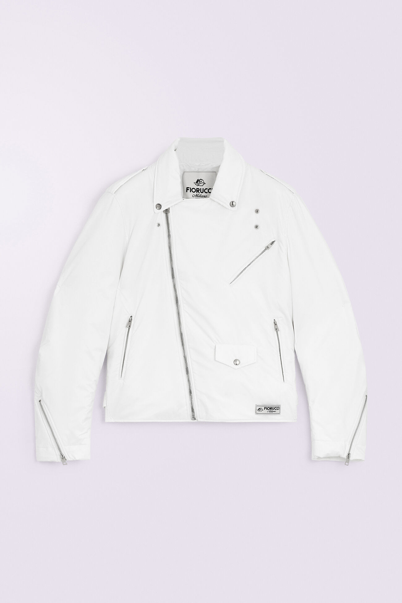 Unisex Padded Biker Jacket White